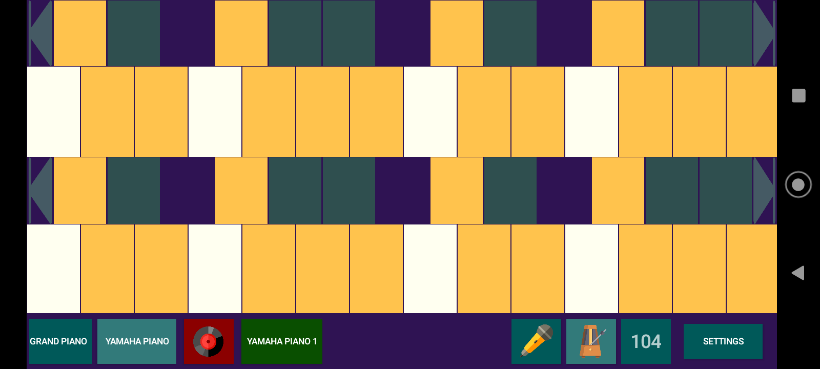 loopyPio! - scale highlighting mode activated (D major)